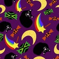 Magic halloween vector seamless pattern Royalty Free Stock Photo